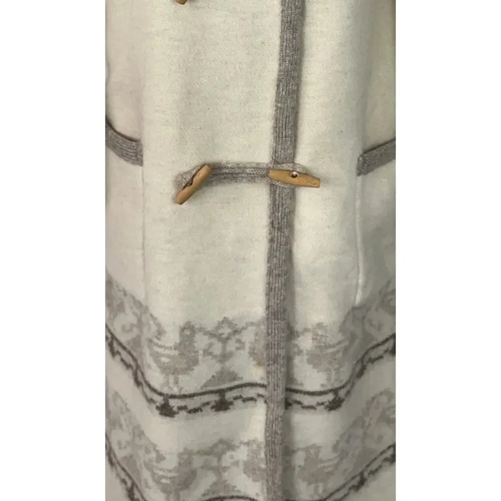 Alafoss Icewool S Ivory 100% Pure Virgin Wool Long Cardigan Sweater Coat - Picture 7 of 16